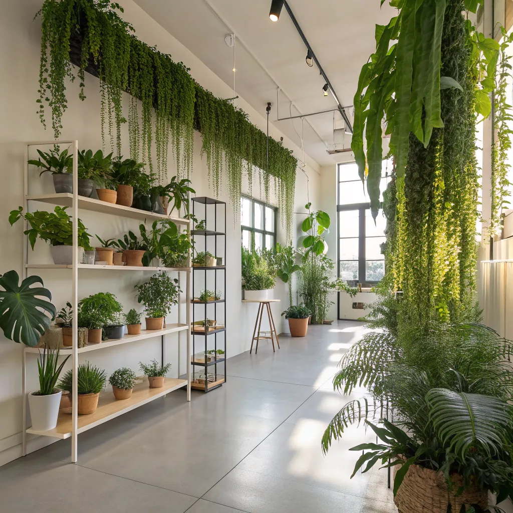 Creative studio with green plant installations from BELYRONIX